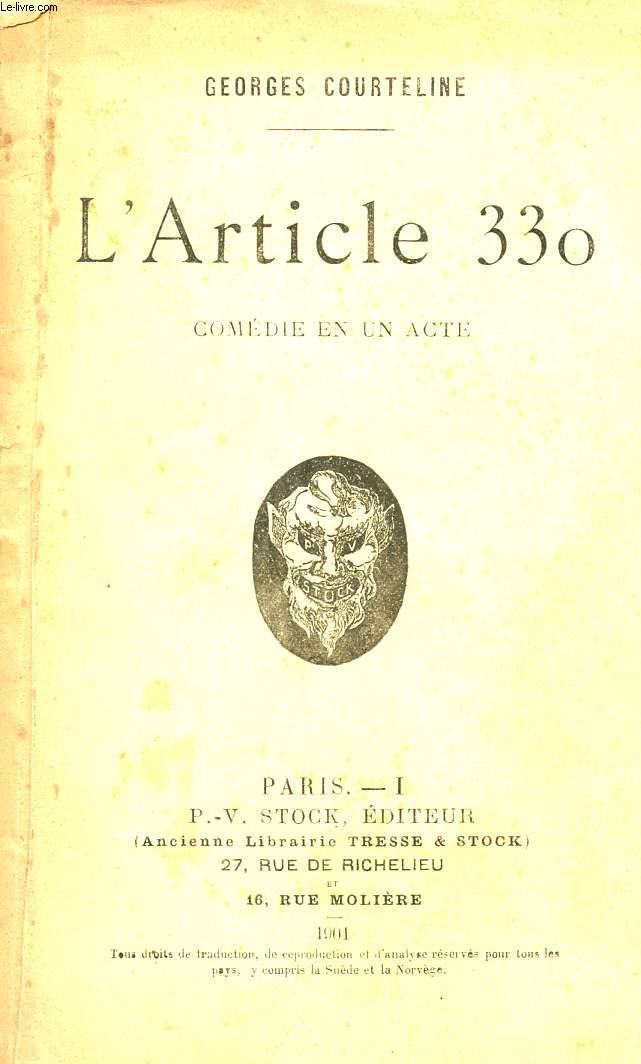 L'ARTICLE 330 + COMEDIE EN UN ACTE.