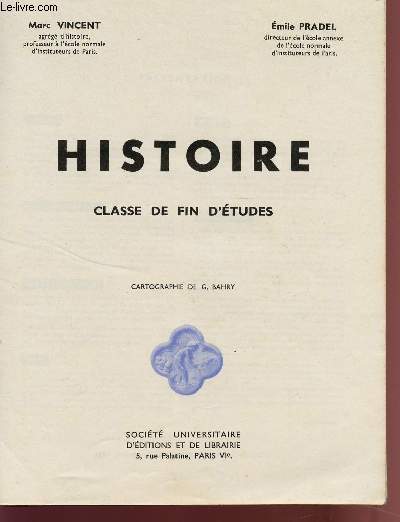 HISTOIRE - CLASSE DE FIN D'ETUDES.