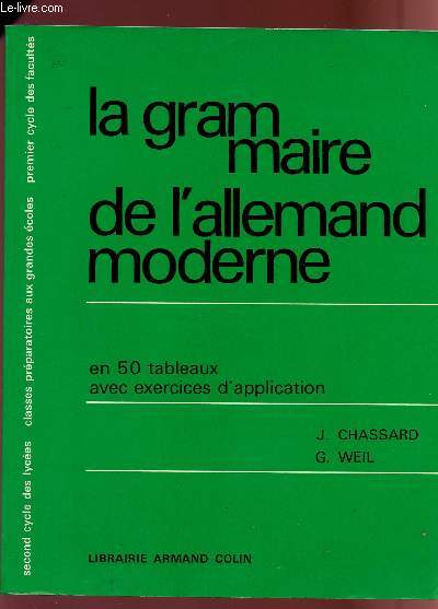 LA GRAMMAIRE DE L'ALLEMAND MODERNE - EN 50 TABLEAUX AVEC EXERCICES.