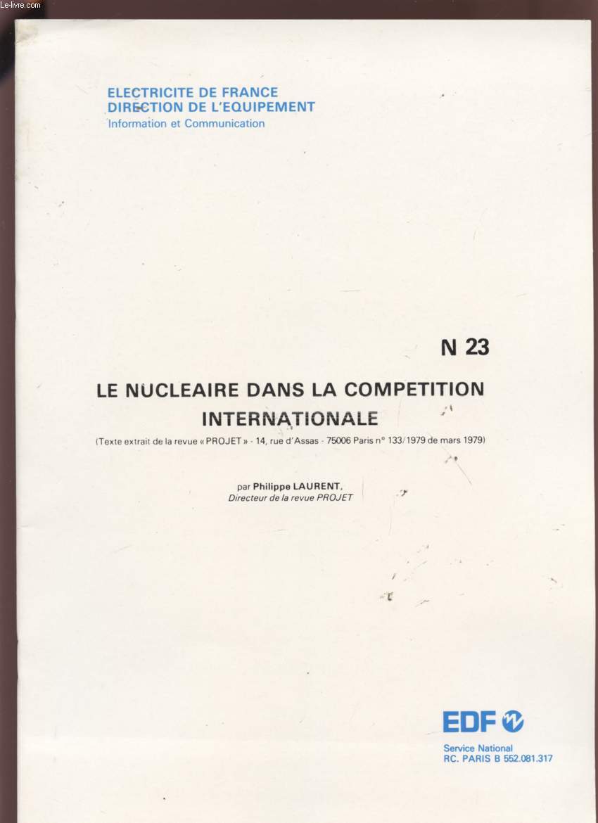 LE NUCLEAIRE DANS LA COMPETION INTERNATIONALE - N23.