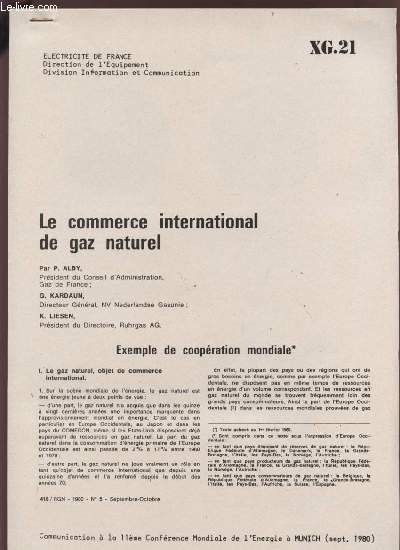 LE COMMERCE INTERNATIONAL DE GAZ NATUREL - SEPTEMBRE 1980 - XG21.