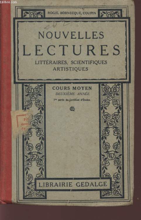 NOUVELLES LECTURES LITERRAIRES, SCIENTIFQUES ET ARTISTIQUES - COURS MOYEN - DEUXIEME ANNEE.