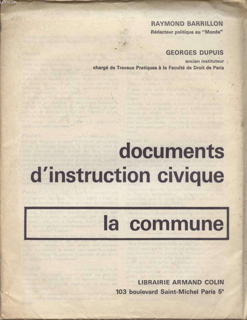 DOCUMENTS D'INSTRUCTION CIVIQUE / LA COMMUNE.