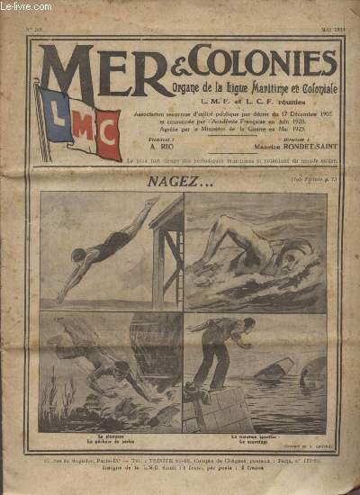 MER ET COLONIES - ORGANE DE LA LIGUE MARITIME ET COLONIALE - N259 - MAI 1933 / L.M.F. ET L.C.F. REUNIES.