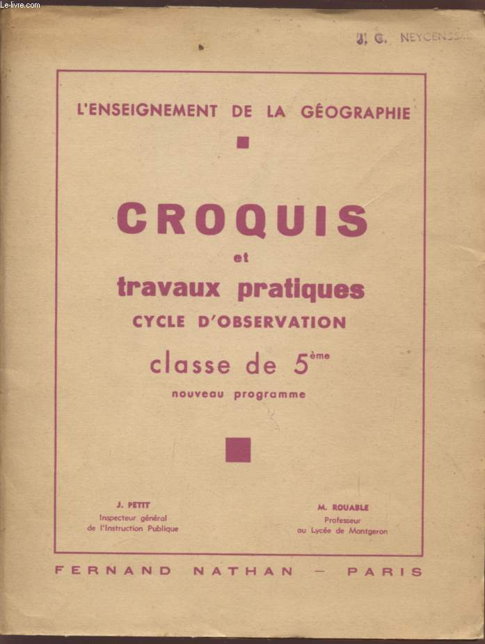 CROQUIS ET TRAVAUX PRATIQUES - CYCLE D'OBSERVATION - CLASSE DE 5 / COLLECTION 