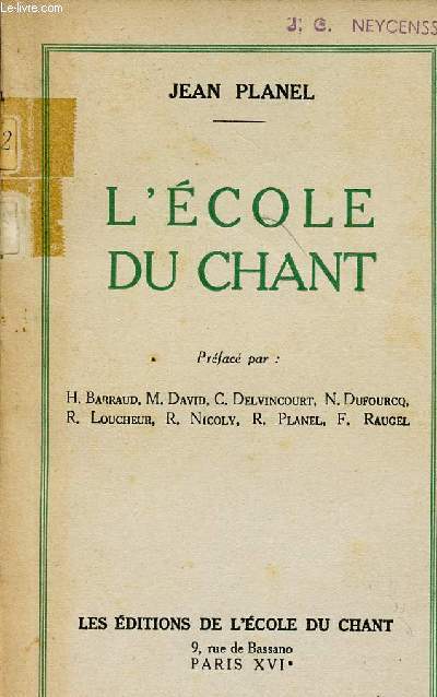 L'ECOLE DU CHANT.