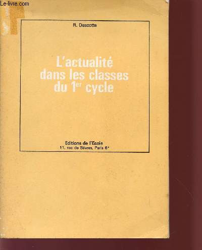 L'ACTUALITE DANS LES CLASSES DU 1eR CYCLE.