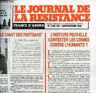 LE JOURNAL DE LA RESISTANCE / N1180-1181 - JANVIER-FEVRIER 2006.
