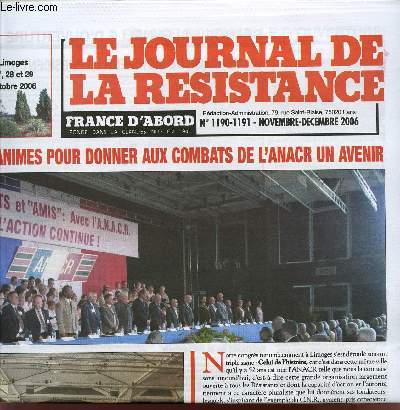 LE JOURNAL DE LA RESISTANCE / N1190-1191 - NOVEMBRE-DECEMBRE 2006.