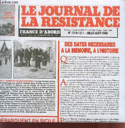 LE JOURNAL DE LA RESISTANCE / N1210-1211 - JUILLET-AOUT 2008.