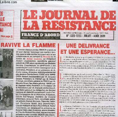 LE JOURNAL DE LA RESISTANCE / N1222-1223 - JUILLET-AOUT 2009.