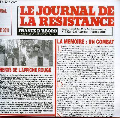 LE JOURNAL DE LA RESISTANCE / N1228-1229 - JANVIER-FEVRIER 2010.