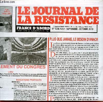 LE JOURNAL DE LA RESISTANCE / N1236-1237 - OCTOBRE 2010.