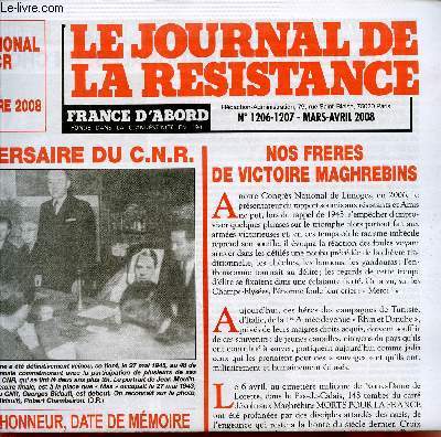 LE JOURNAL DE LA RESISTANCE / N1206-1207 - MARS-AVRIL 2008.
