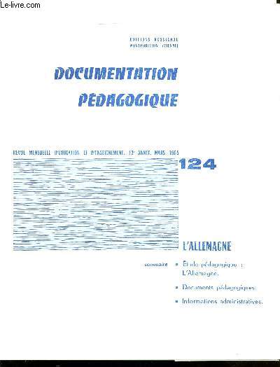 DOCUMENTATION PEDAGOGIQUE / L'ALLEMAGNE / N124 - 12 ANNEE - MARS 1965.
