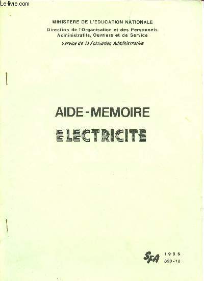AIDE-MEMOIRE / ELECTRICITE.