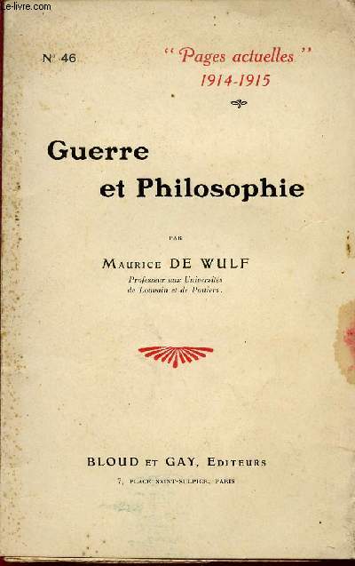 GUERRE ET PHILOSOPHIE / COLLECTION 