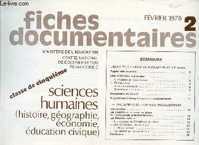 FICHES DOCUMENTAIRES / N2 - FEVRIER 1978 / CLASSE DE CINQUIEME / SCIENCES HUMAINES - HISTOIRE, GEOGRAPHIE, ECONOMIE, EDUCATION CIVIQUE.