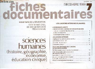 FICHES DOCUMENTAIRES / N7 - DECEMBRE 1980 / SCIENCES HUMAINES - HISTOIRE, GEOGRAPHIE, ECONOMIE, EDUCATION CIVIQUE.