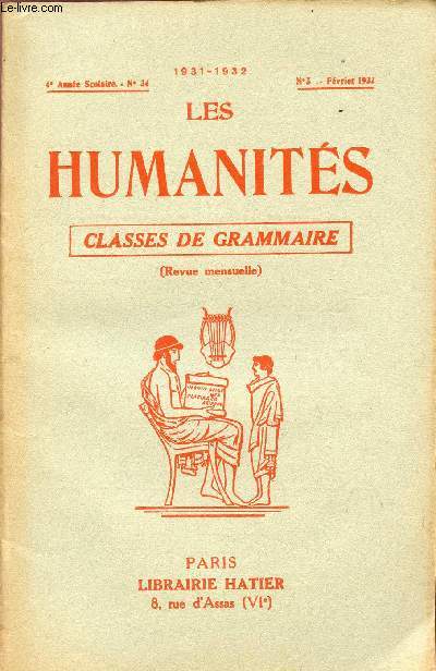 LES HUMANITES / CLASSES DE GRAMMAIRE / 4me ANNEE SCOLAIRE - N34 - ANNEE 1931-1932 / N5 - FEVRIER 1932