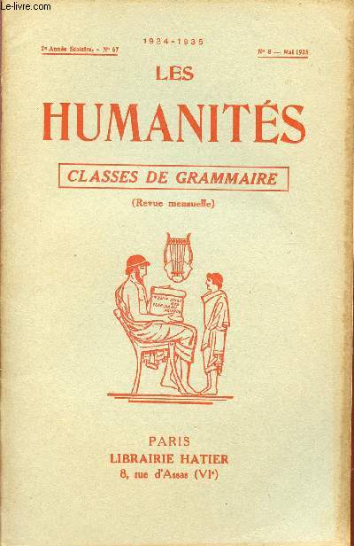 LES HUMANITES / CLASSES DE GRAMMAIRE / 7me ANNEE SCOLAIRE - N67 - ANNEE 1934-1935 / N8 - MAI 1935.