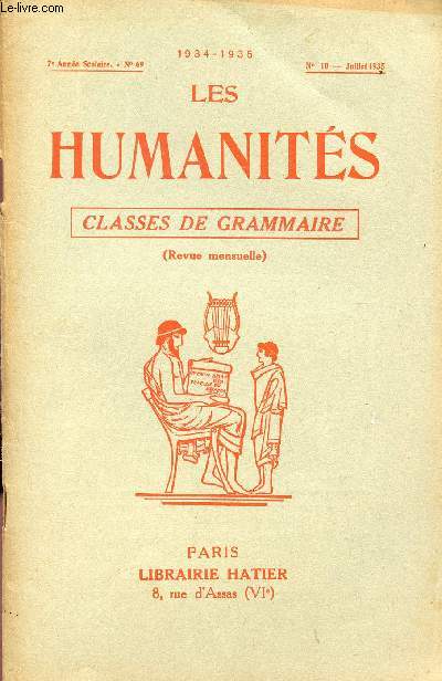 LES HUMANITES / CLASSES DE GRAMMAIRE / 7me ANNEE SCOLAIRE - N69 - ANNEE 1934-1935 / N10 - JUILLET 1935.