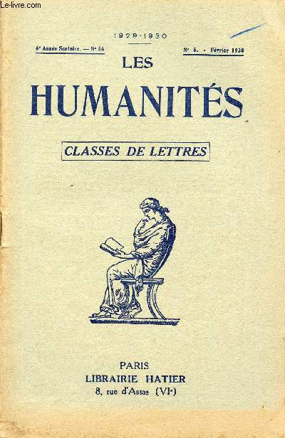 LES HUMANITES / CLASSES DE LETTRES / 6me ANNEE SCOLAIRE - N54 / ANNEE 1929-1930 / N5 - FEVRIER 1930.