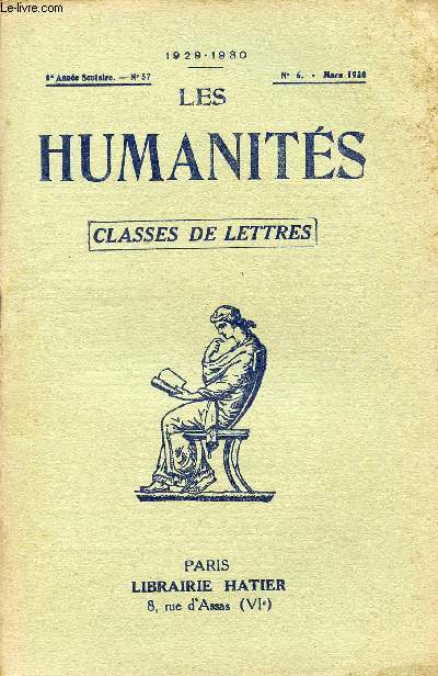 LES HUMANITES / CLASSES DE LETTRES / 6me ANNEE SCOLAIRE - N57 / ANNEE 1929-1930 / N6 - MARS 1930.