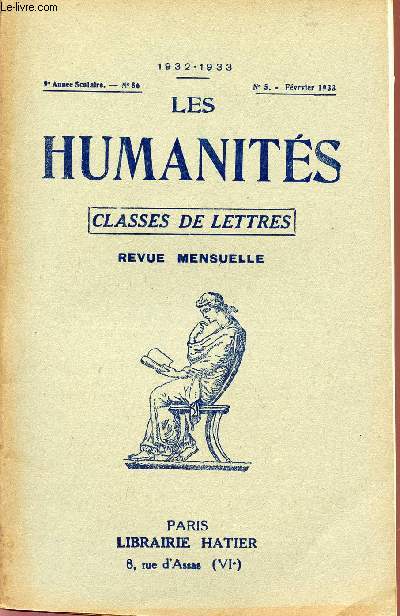 LES HUMANITES / CLASSES DE LETTRES / 9me ANNEE SCOLAIRE - N86 / ANNEE 1932-1933 / N5 - FEVRER 1933.
