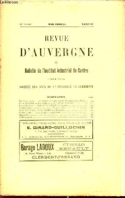 REVUE D'AUVERGNE ET BULLETIN DE L'UNIVERSITE / 28 ANNEE - MARS-AVRIL 1911.