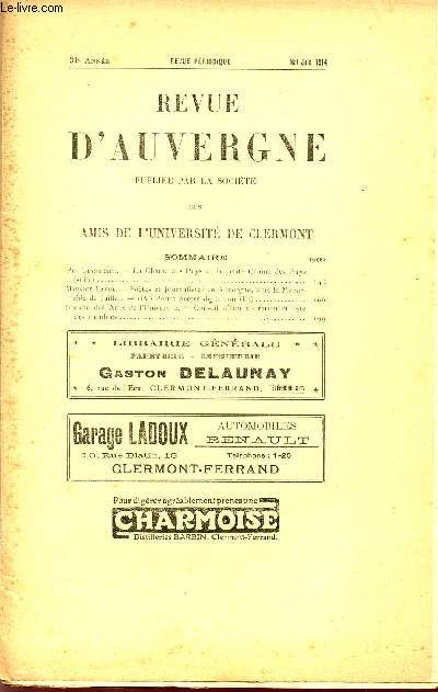 REVUE D'AUVERGNE / 31 ANNEE - MAI-JUIN 1914.