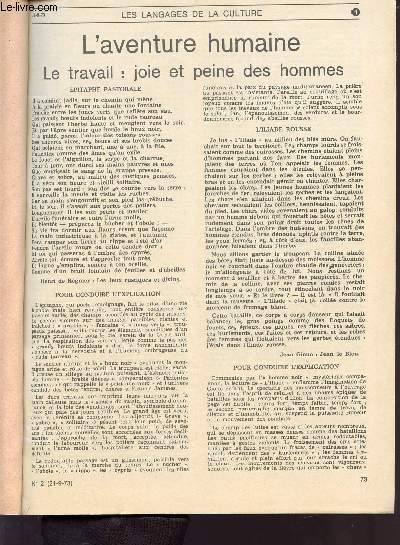 LES LANGAGES DE LA CULTURE / FICHES DE L'ECOLE LIBERATRICE - 1973 - 1794 - 1975.
