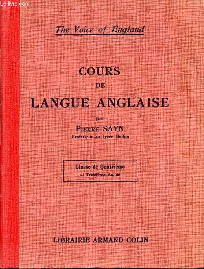 COURS DE LANGUE ANGLAISE / CLASSE DE QUATRIEME ET TROISIEME ANNEE / COLLECTION 