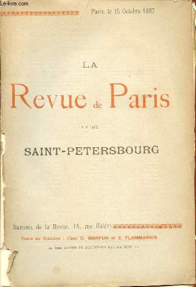 LA REVUE DE PARIS ET DE SAINT-PETERSBOURG / 15 OCTOBRE 1887.