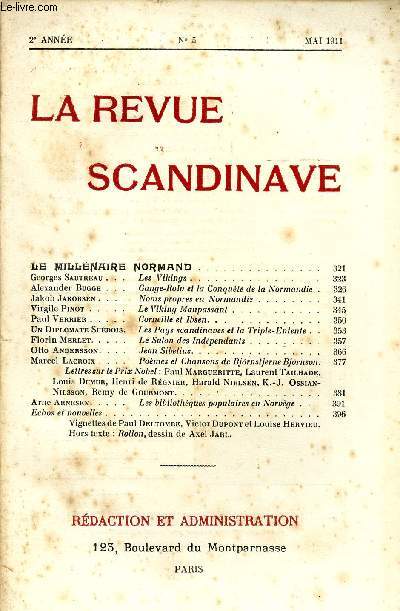 LA REVUE SCANDINAVE / 2ème ANNEE - N° 5 - MAI 1911.