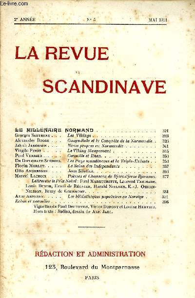 LA REVUE SCANDINAVE / 2me ANNEE - N 5 - MAI 1911.