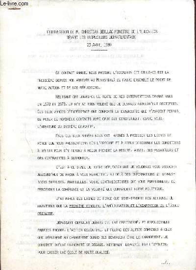 ARTICLES DE CHRISTIAN BEULLAC / EDUCATION, CULTURE MORALE ET CONSENSUS / INTERVENTION DEVANT LES ID EN 1980 / CLOTURE DU COLLOQUE SUR L'APPRENTISSAGE DE LA LECTURE A L'ECOLE EN 1979.