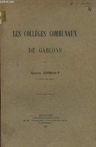 LES COLLEGES COMMUNAUX DE GARCONS.