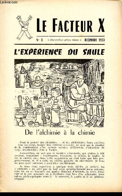 LE FACTEUR X / N3 - DECEMBRE 1953 / L'EXPERIENCE DU SAULE.