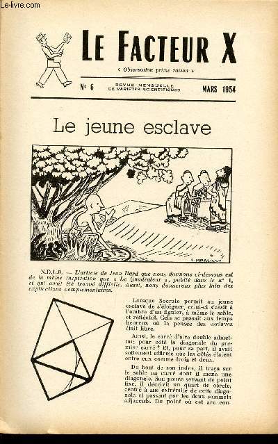 LE FACTEUR X / N 6 - MARS 1954 / LE JEUNE ESCLACE ...