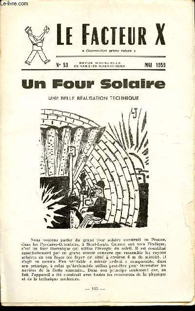 LE FACTEUR X / N° 53 - MAI 1959 / UN FOUR SOLAIRE ...