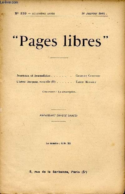 PAGES LIBRES / N159 - QUATRIEME ANNEE / 16 JANVIER 1904.