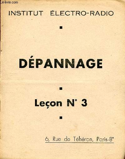 DEPANNAGE / LECON N 3.