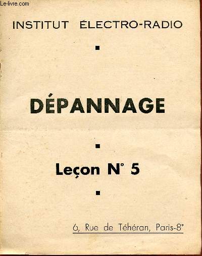 DEPANNAGE / LECON N 5.