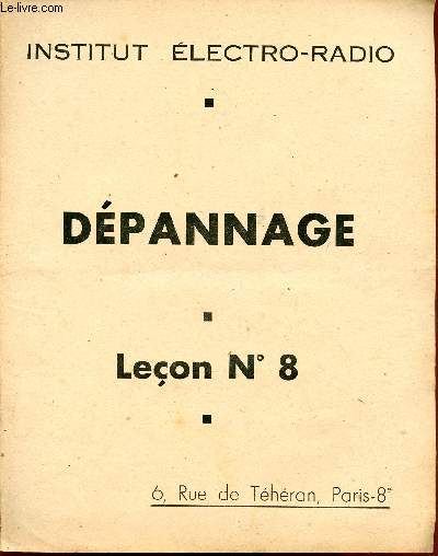 DEPANNAGE / LECON N 8.