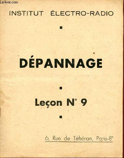 DEPANNAGE / LECON N 9.