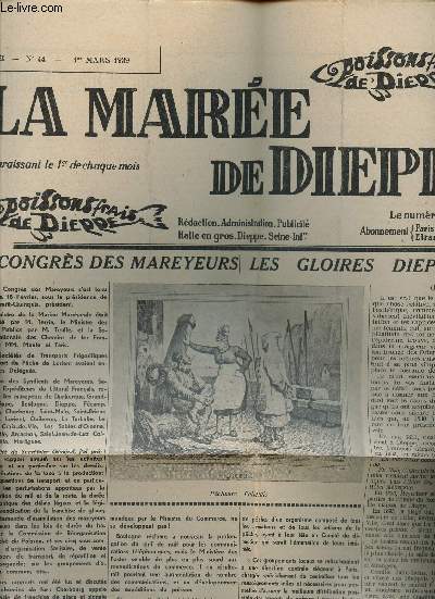 LA MAREE DE DIEPPE / 5 ANNEE - N44 - 1er MARS 1939.