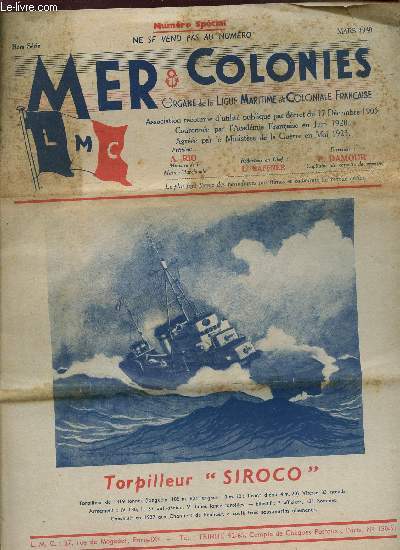 MER ET COLONIES / NUMERO SPECIAL - HORS SERIE - MARS 1940.