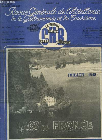 REVUE OFFICELLE DE L'HOTELLERIE DE LA GASTRONOMIE ET DU TOURISME / JUILLET 1948 / N36.