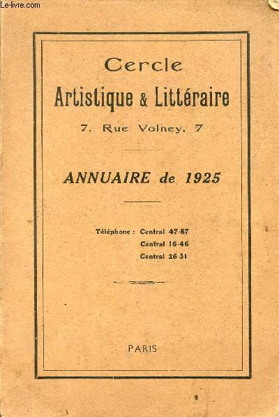 ANNUAIRE DE 1925.